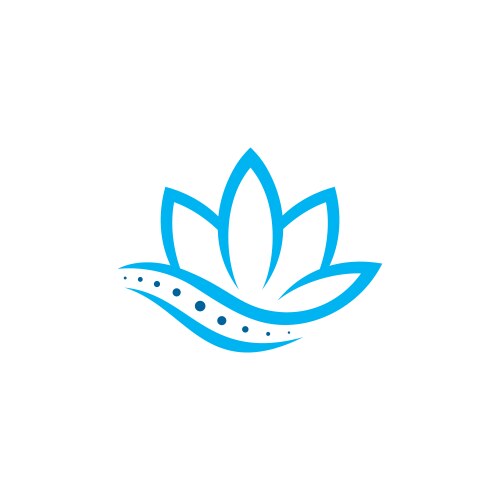 Lotus chiropractic logo spine spinal care icon vector image