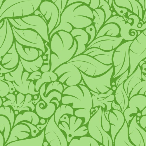 Dark seamless pattern with green leaves Royalty Free Vector