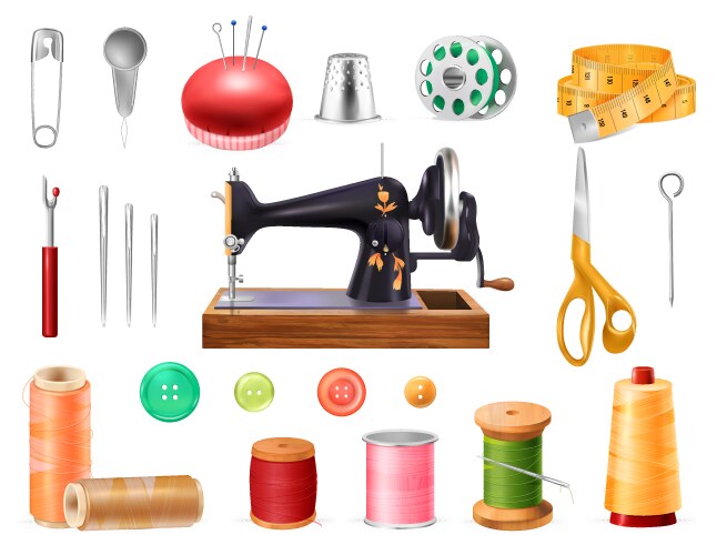 Zipper collection realistic set Royalty Free Vector Image