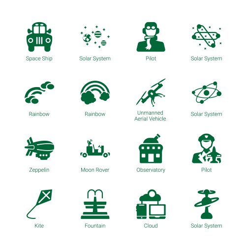 Sky icons Royalty Free Vector Image - VectorStock