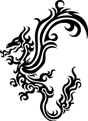 Detailed Dragon Tattoo Artwork Vector Image