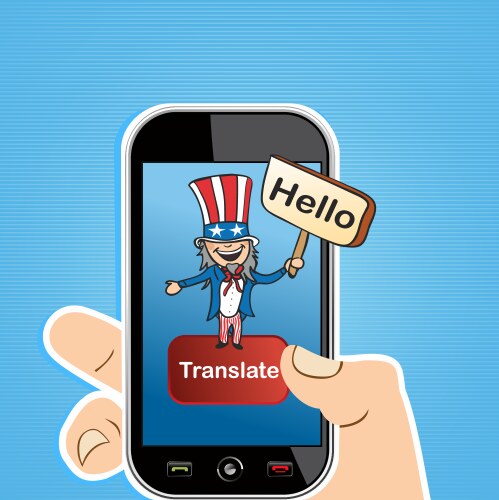 English translation app concept vector image