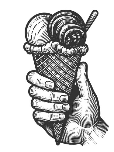 Hand holding ice cream cone Vector Image