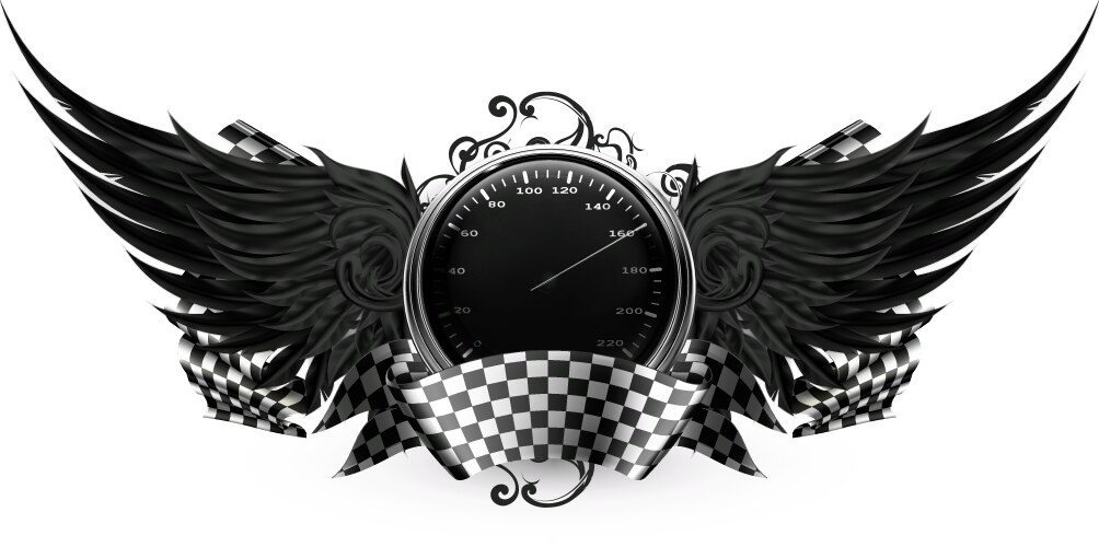 Silver racing emblem Royalty Free Vector Image