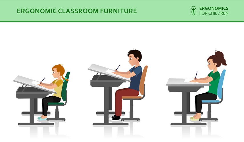Ergonomic Sitting Posture: Correct vs. Incorrect – Royalty-Free Vector ...