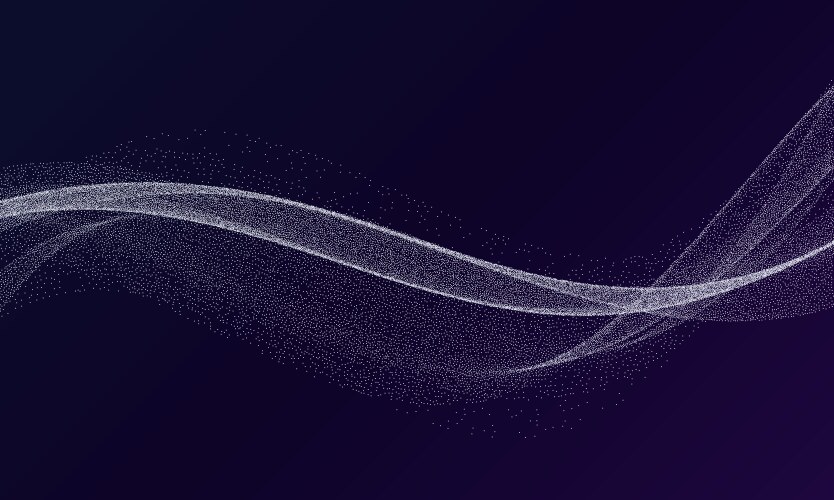 Digital dynamic particle wave abstract flow vector image