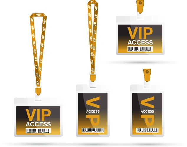 Vip Access Laynard Blue lanyards Royalty Free Vector Image - VectorStock