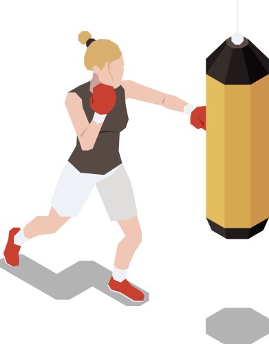 Boxing stress management composition vector image