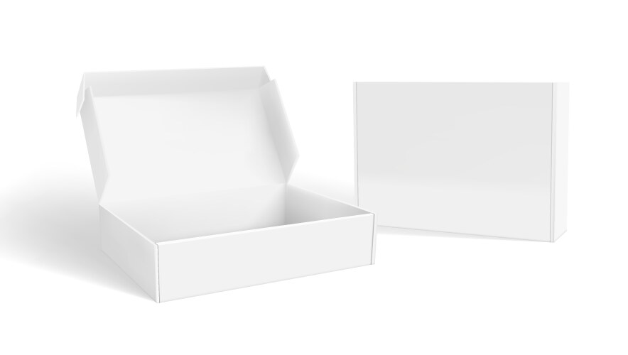 Packaging rectangle box die cut template design Vector Image