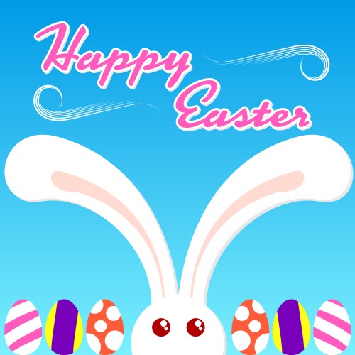 Happy easter card with rabbit ears Royalty Free Vector Image
