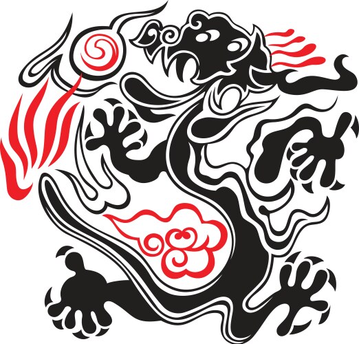 Majestic Red Dragon Vector Image