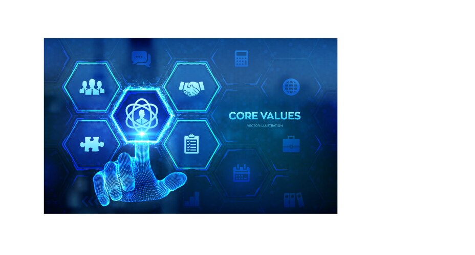 Core values infographic responsibility ethics Vector Image