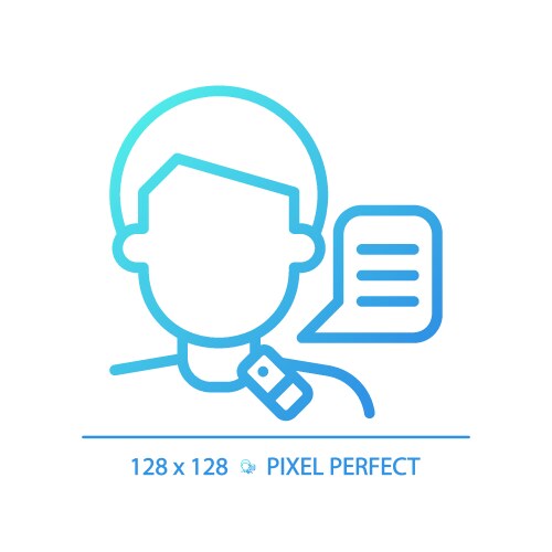 Speech loss gradient linear icon Royalty Free Vector Image