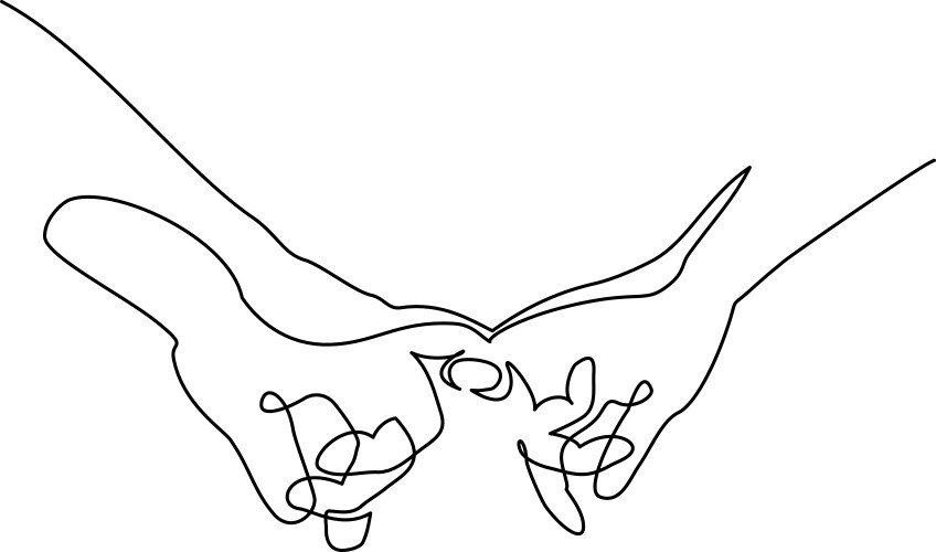 hands woman and man holding together with fingers vector image