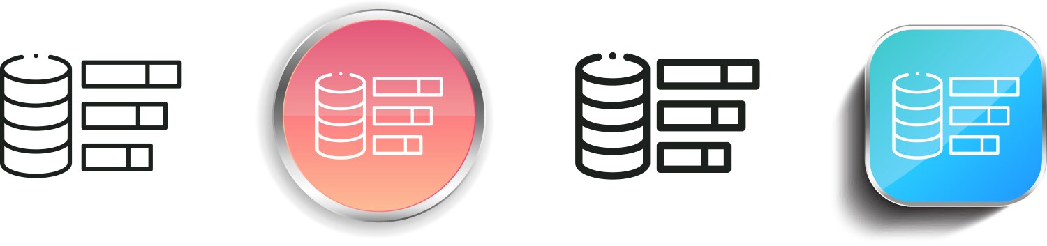Data icon thin linear regular and button style vektorbild
