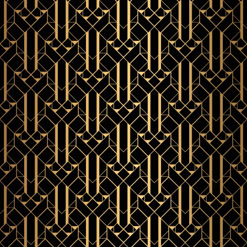 Art deco wallpaper black and gold seamless Vector Image