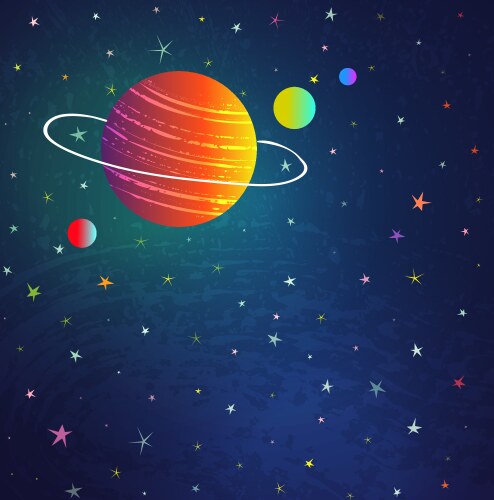 Outer space and universe with stars planets vector image