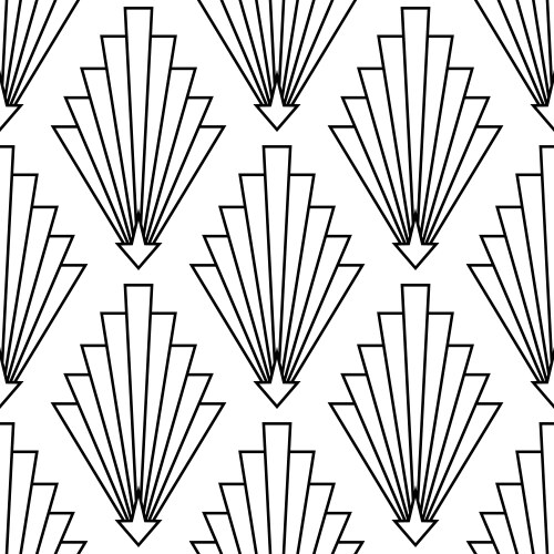 Art deco pattern black white background Royalty Free Vector