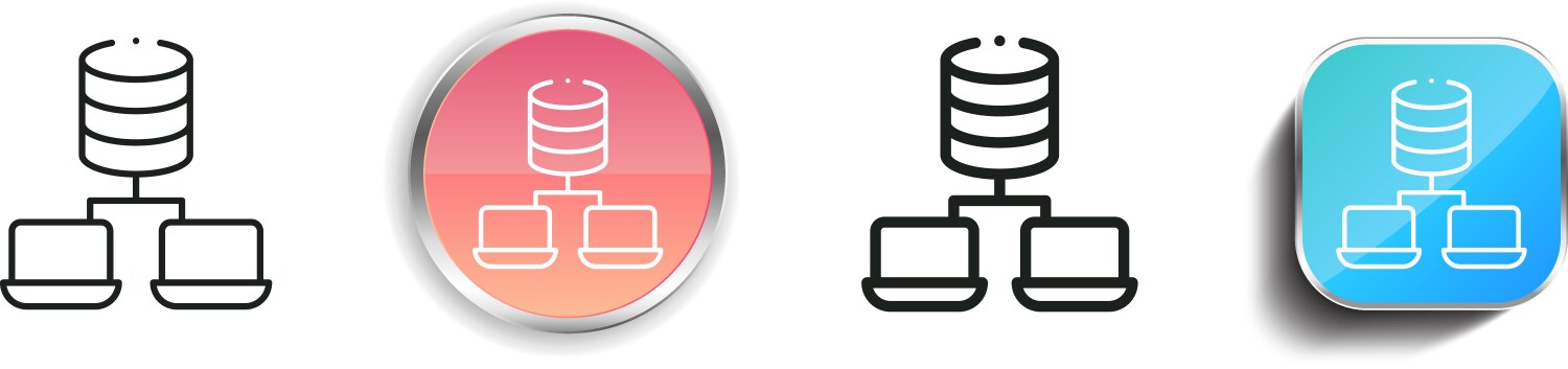Data icon thin linear regular and button style vektorbild