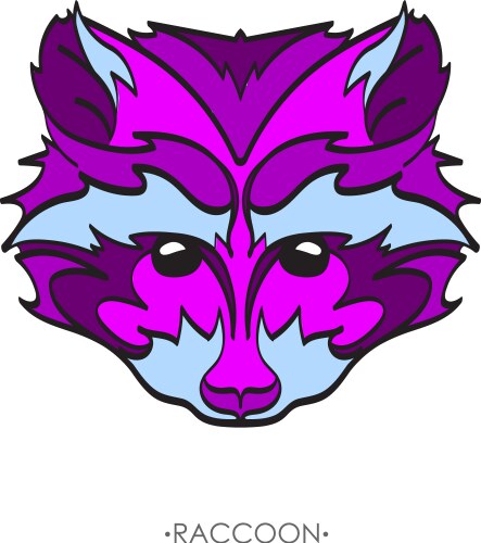 Stylized raccoon sketch for tattoo Vector Image