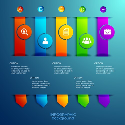 Five steps dark cycle diagram schema template Vector Image