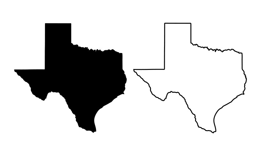 Texas blank map transparent png Vector Image