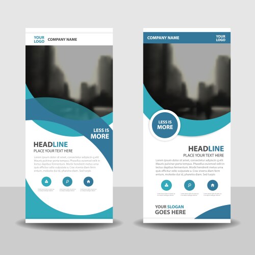 Modern Blue Roll Up Banner Vector Image