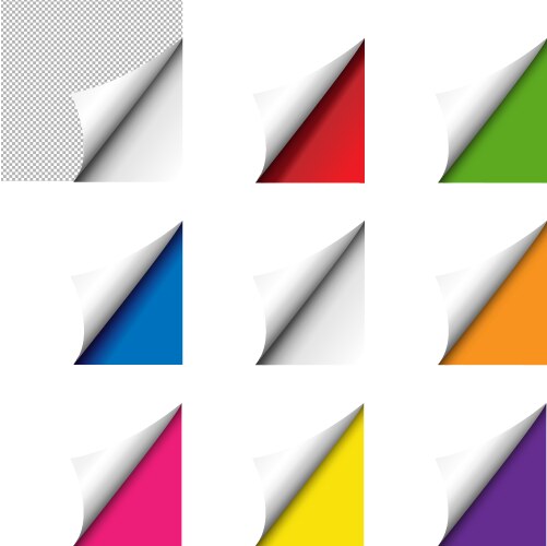 big colorful corner set isolated vector image