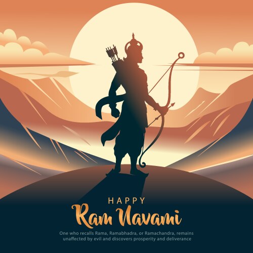 Happy ram navami festival of india abstract design Vector Image