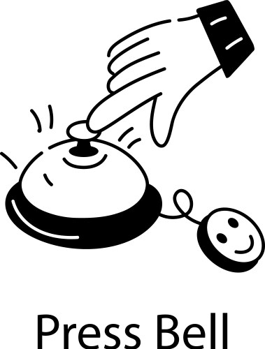 Bell ringing Royalty Free Vector Image - VectorStock