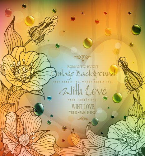Vintage background with flowers Royalty Free Vector Image
