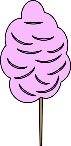 Pink cotton candy cute kawaii food cartoon Vector Image