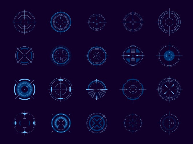 Futuristic aim pointer circle hud user interface vector image