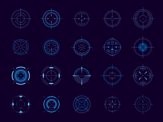 Futuristic aim pointer circle hud user interface vector image