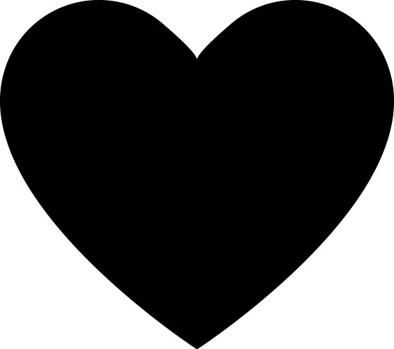 Simple black heart decorative sign symbol love vector image