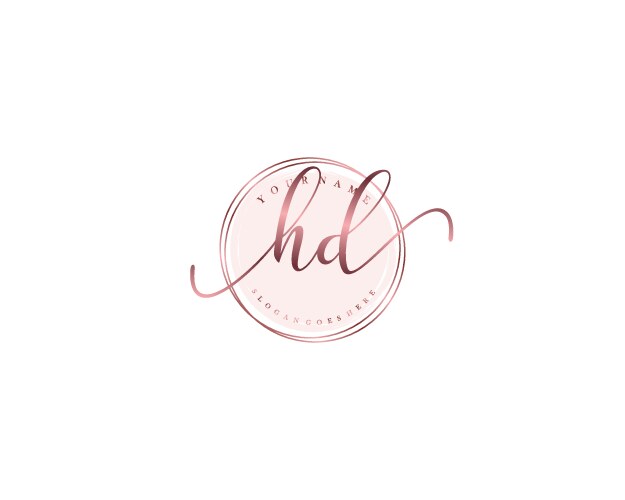 Hd initial handwritten logo set with floral Vector Image