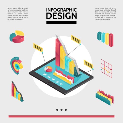 isometric infographic elements concept vector image