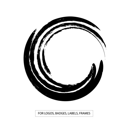 Hand drawn circle shape label logo design Vector Image