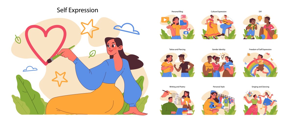 Way to defeat fomo flat Royalty Free Vector Image