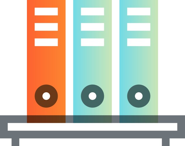 Files shelf flat line web icon concept vector image