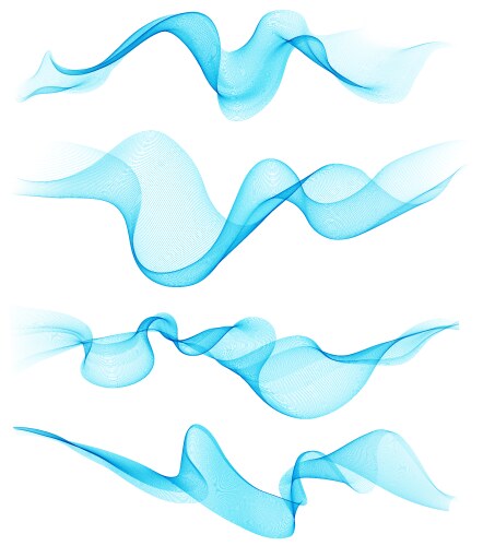 Set of transparent soft lines on white vector image