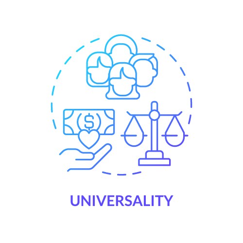 universal basic income blue gradient concept icon vector image