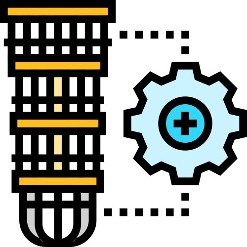 Hardware scalability quantum computer color icon vector image