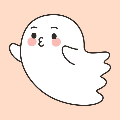 Cute Halloween Ghost Blowing Kiss Vector Image