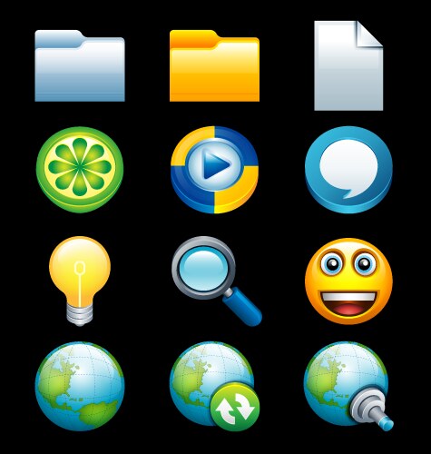 Smooth Icons - Flat Style vector image