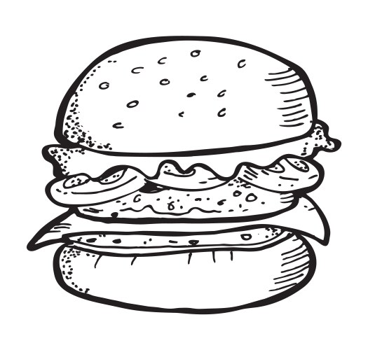 Doodle Burger Vector Image