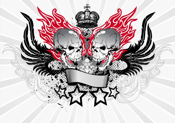 Vintage skull emblem Royalty Free Vector Image