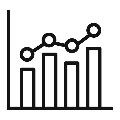 Performance stats icon ideal for metrics and data vector image