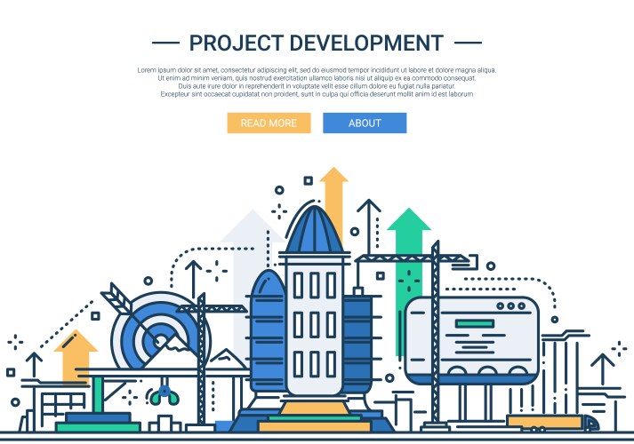 Process Development Banner Photo Identify development processing schedule bpm Vector Image