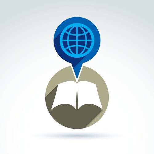 Open book with blank sheets placed in a circle Vector Image